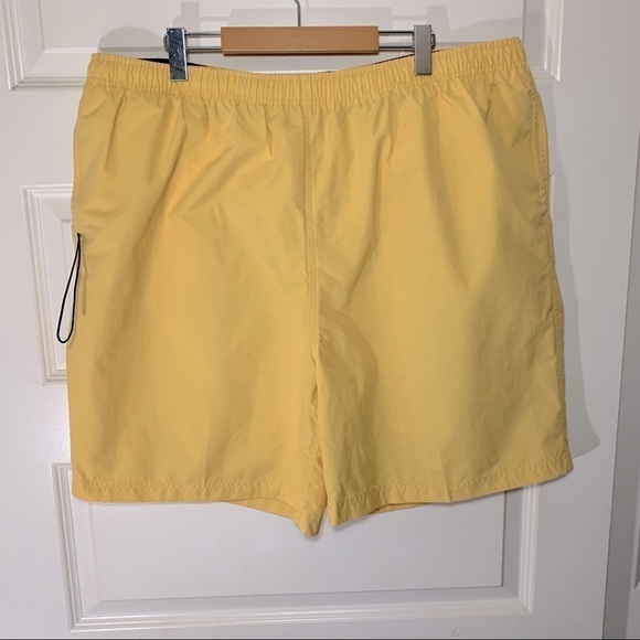 HUNT Club Yellow Swim Short Side Pocket Back Hook Loop Elastic Waist Cord XL - Picture 3 of 8